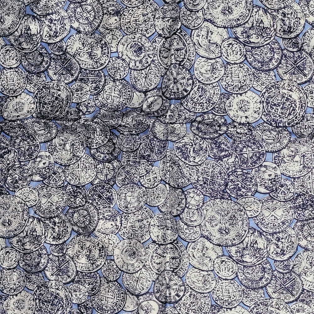 Vintage 1950’s BROOKE CADWALLADER SILK Scarf "Coins" - Picture 4 of 5